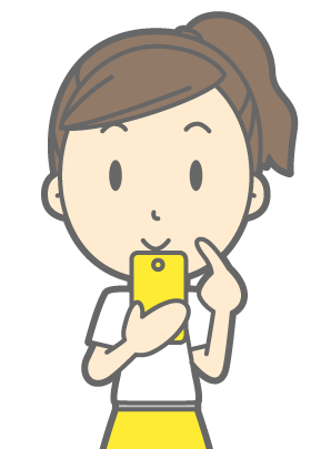 スマホ持つ女性