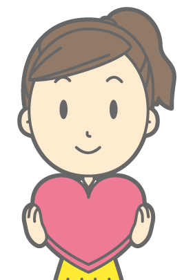 ハートを持つ女性